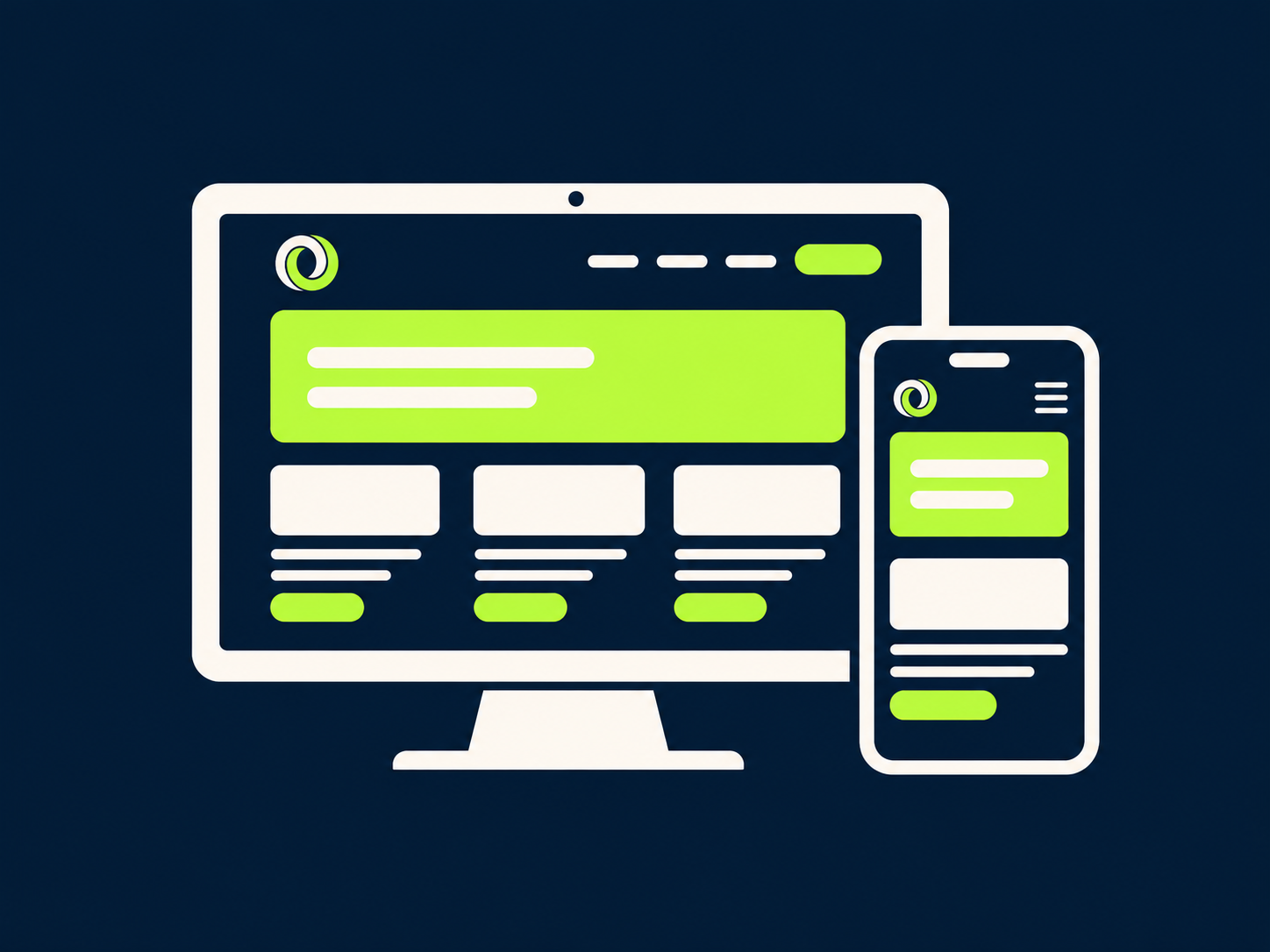 O mesmo layout apresentado em um computador e em um celular